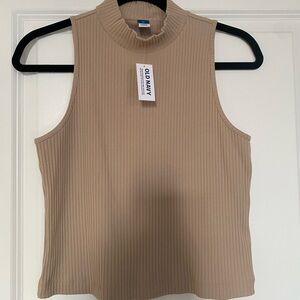 Old Navy Women's Tan Ribbed Sleeveless Top